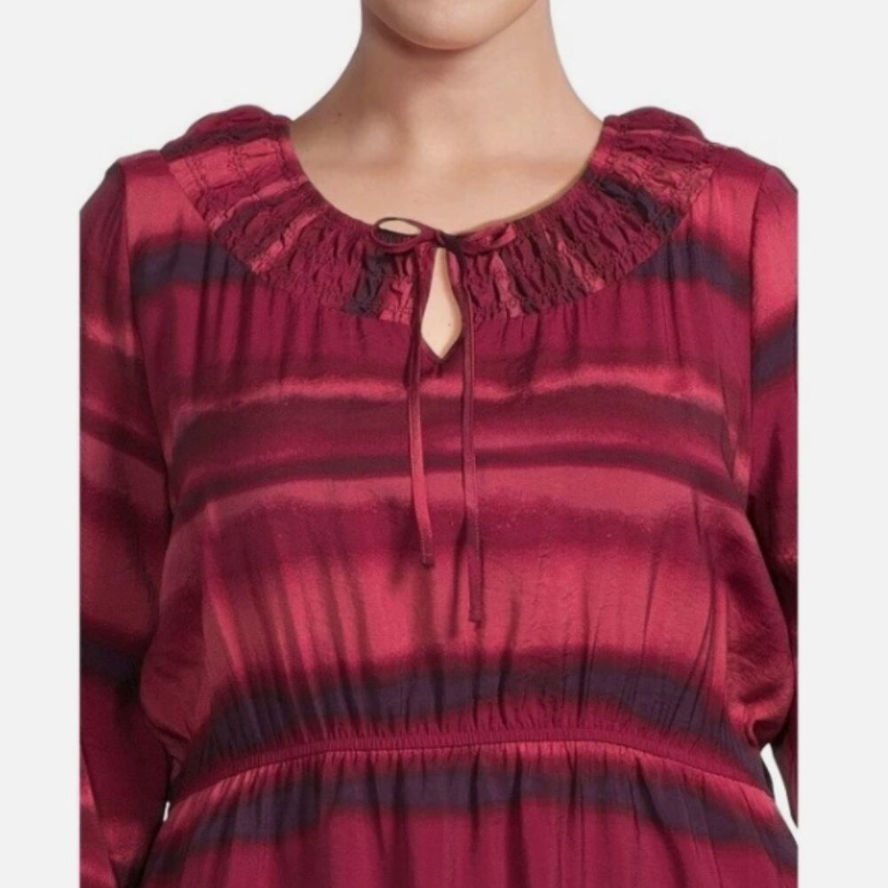 Terra And Sky Long Sleeve Peasant Tiered Maxi Dress 4X (28W-30W) - Picture 3 of 10